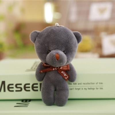 China Hot Selling Cute Stuffed Plush Toy Teddy Bear Doll Keychain 12cm Lovely Small Teddy Bear for sale