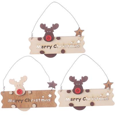 China Christamas Home Decor Merry Christmas Ornament Novelty Hanging Painted Letter Christmas Tree Wooden Pendant Home Ornament for sale