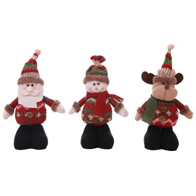 China Christamas Home Decoration New Posture Old Man Snowman Elk Cloth Doll Window Standing Decoration Supplies Christmas Gifts For Kids for sale