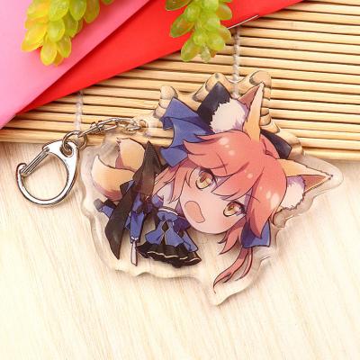 China Eco - Friendly Promotional Gift Key Chain Custom Printed Cute Anime Girls Acrylic Key Chain Pretty for sale