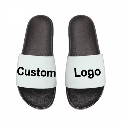 China Waterproof Printing Your Own Logo On Slider Slippers Embossed Logo Slipper For Summer for sale