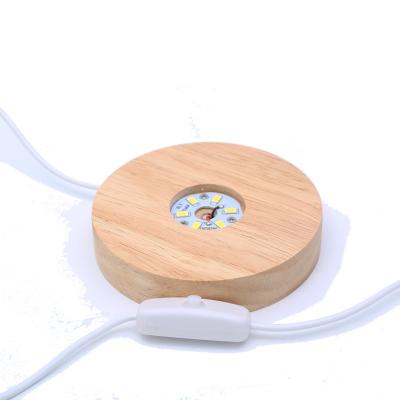 China Null Natural Wood Wooden Light Base White LED Light Display Stand Lamp Holder Lamp Base for sale