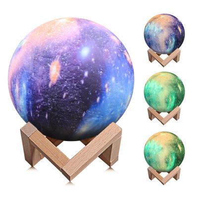 China 3D Room Printed Star Moon Lamp Colorful Change Touch Home Decor Creative Gift Usb Led Night Light Lamp for sale