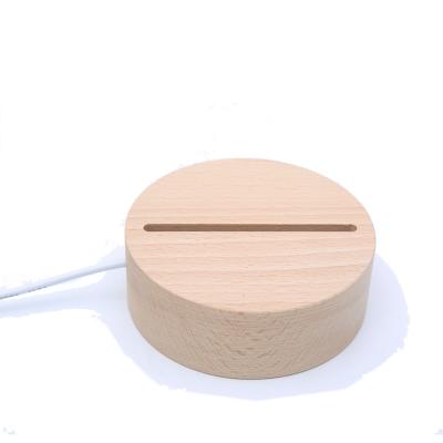 China Wholesale Eco-friendly Wood Table Led Night Light 3D Base Led Lamp Base For 3D Illusion Night Light for sale