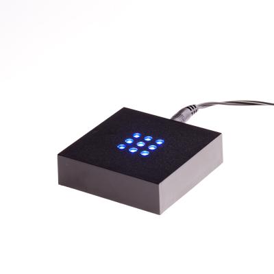 China Factory direct sale 7cm square black plastic plastic led light base for crystal displaying for sale