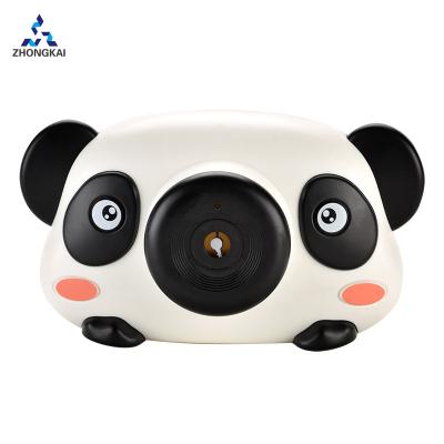 China 2021 New Outdoor Game Kids Soap Panda Portable Electronic Bubble Toy Machine Plastic for sale