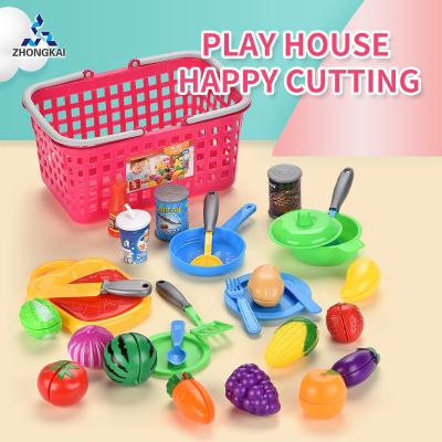 China Children's Favorite PS PP PE Fruit Vegetable Cutting Game Toys Set Game House Happy Cutting Set for sale