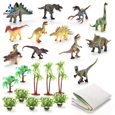 China PVC PP High Reduction Degree Jurassic Period Pretend Play Mat Cartoon Soft Dinosaur Toys for sale