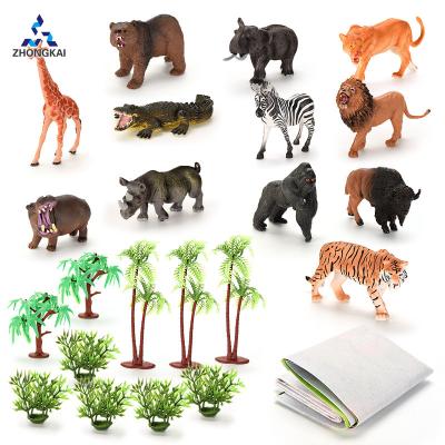 China Realistic Colorful Complete Zoo Toy Animal PVC PP Hot Selling Set of Various Animal Plastic Toys for sale