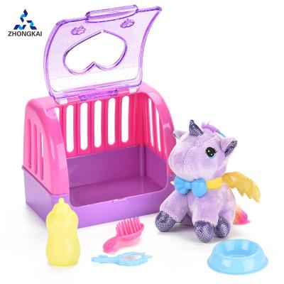 China Hot Selling Stuffed & Plush Toy Animal Cute Soft Plush Unicorn Pet House for sale