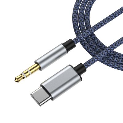 China Durable Type-C Car Universal Audio Devices Cable For Lightning To 3.5mm With Frosted Aluminum Alloy And Braided Wire Material for sale