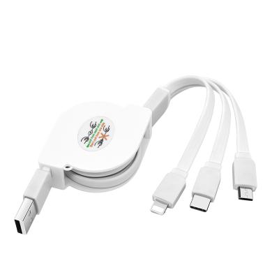 China MP3/MP4 Player Retractable Charging Cable 2.4A, Multi USB 3 in 1 Quick Charger Cord Connector Compatible with Samsung Galaxy Google Pixel LG for sale