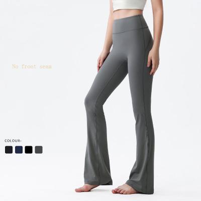 China Hot Sale Breathable No Front Seam Women Flare Yoga Pants With Butt Lift Stretchy Bell Bottoms For Woman for sale