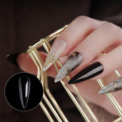 China Healthy Easy Apply Non-Toxic Wholesale Clear Full Cover Ballet Clear Acrylic Natural Clear Fake Nail Tips Extra Long Press On Artificial Nails for sale