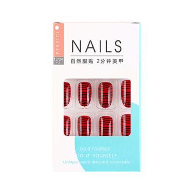 China Healthy Easy Apply Full Cover Non Toxic Hot Selling Private Label Design Fake Nails Artificial Press Fake Nails Wholesale for sale