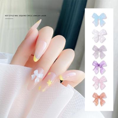 China Healthy Easy Apply Light Non-Toxic 3d Nail Decoration Full Cover Charm Accessories Crystal Bow Tie Bowknot Nail 3d Art Bow Decoration Nail Art Decals Stickers for sale