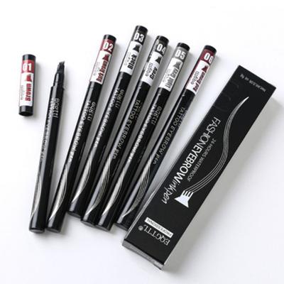 China Liquid Waterproof Organic Eyebrow Tattoo Pen Eyebrow Pencils 4 Forks Eyebrow Pencil Private Label Pen for sale