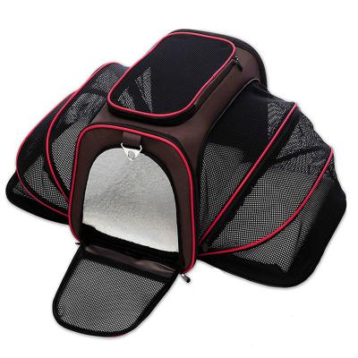 China Sustainable Pet Bag Dog Take Out Portable Handheld Plus Size Bag Breathable Backpack With Cage Outside Travel Box for sale