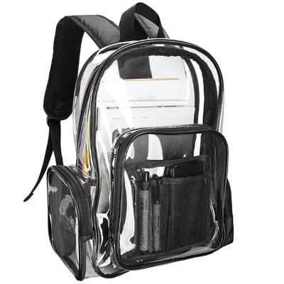 China PVC Waterproof Transparent Schoolbag Simple Fashion Sports Backpack Jelly Casual Waterproof Schoolbag for sale