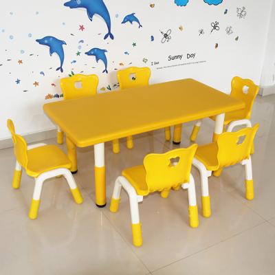 China Good Quality Adjustable Plastic Rectangular Furniture Strong Kids Desk Study Height Table for sale