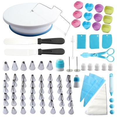 China Viable Wholesale Multifunctional Kitchen Baking Set Cake Tools 92Pcs Cake Decorating Tips Tool Kit for sale