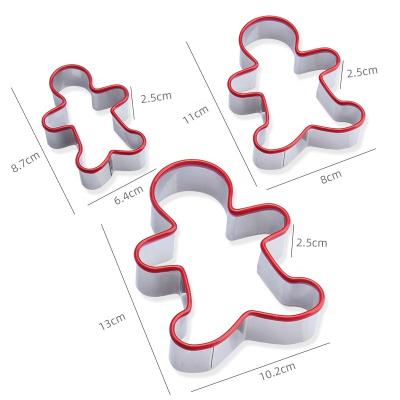 China Viable Promotional Tool 430 Stainless Steel Biscuit Cookie Gingerman Form Biscuit Cutter With Silicone Ring For Baking for sale