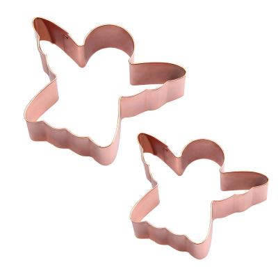 China Sustainable Cute Pink Liner Angel Metal Cutter For Cookie Tools Stainless Steel Cookie Cutter For Baking for sale