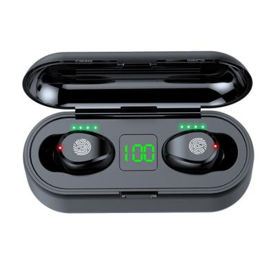 China YZcloud factory F9 stereo sound F9 tws wireless earphone sports headset touch control LED display for sale