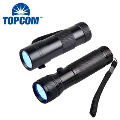 China Small Aluminum Camping 380nm UV Flashlight 12 Bulbs UV Lighting UV Flashlight for sale