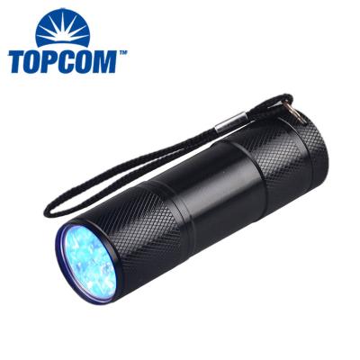 China Mini 9 LED Emergency Purple Light UV Flashlight Aluminum Pocket Led Torch UV Light 395nm for sale