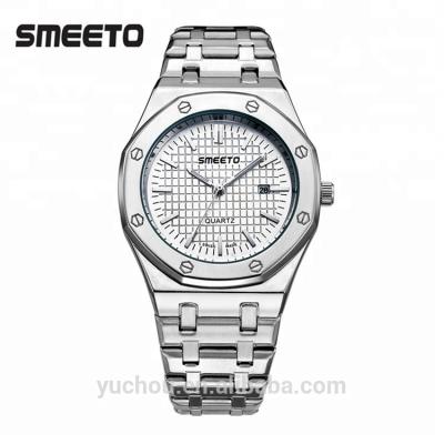 China High quality automatic date stainless steel men's quartz smeeto analog watch for sale