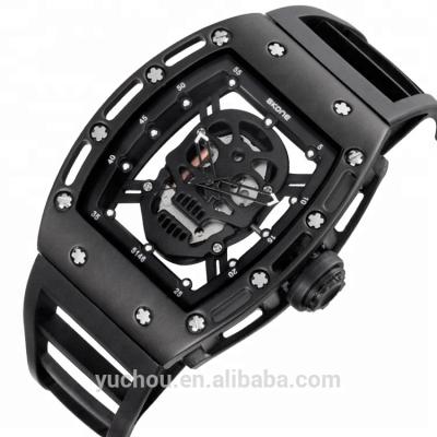 China New Arrival Non-Specific Mens Silicone Skull Analog Quartz Skone Wrist Watch for sale