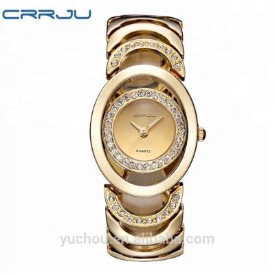 China CRRJU Stainless Steel Ladies Non-specific Quartz Analog Luxury Gold Watch for sale