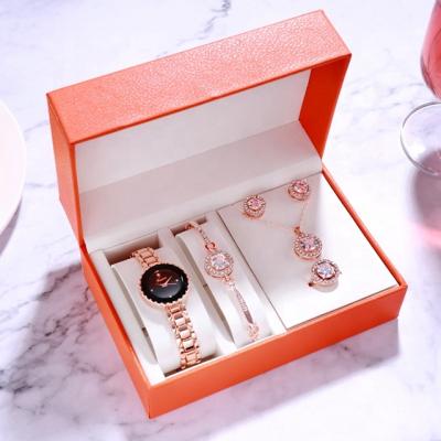 China Not Specified Faxina Fashion Ladies Rhinestone Gift Watch Set With Bracelet Necklace for sale