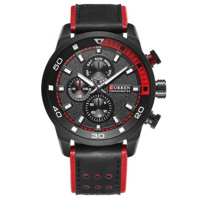 China NEW Fashion CURREN 8250 Quartz Men's Non-Specific Military Leather Sports Watch for sale