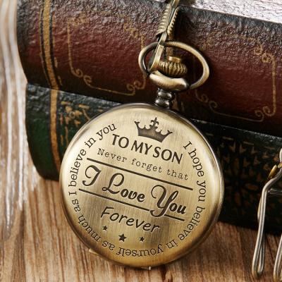 China Hot sale not specific to my current son necklace chain gift quartz pocket watch for sale