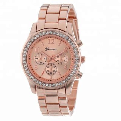 China Non-Specific Ladies Diamond Quartz Analog Women Gift Geneva Wrist Watch for sale