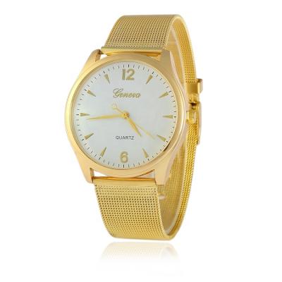 China Non-Specific Quartz Luxury Men's Gold Stainless Steel Mesh Geneva Watch For Wholesale for sale