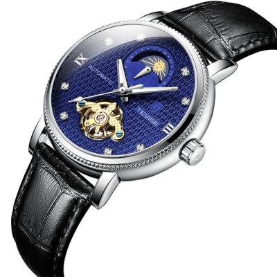 China Moon Phase Tevise T612 Mens Leather Band Mechanical Automatic Watch for sale