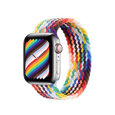 China Fabric Braided Solo Loop Nylon Fabric Band For Apple Watch Elastic Watch Strap For iWatch 4 Series 6 Se 5 4 3 for sale