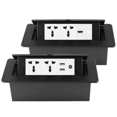 China With Recessed USB RJ45 TV Benchtop Socket Power Strip Socket HDMI-compatible USB Ports Universal Desktop Socket Up Table Outlet FR UK Build-in for sale