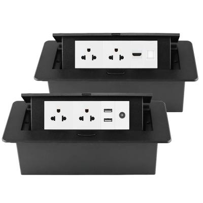 China With USB Ports Desktop US Socket Recessed Power Strip USB RJ45 TV Benchtop HDMI-compatible Sound Up Table Outlet Integrated Socket USA Mexico for sale