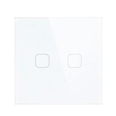 China EU Band 1 Universal Touch Switch Wall Light Crystal Glass Panel Switch 2 Light Key Waterproof Switch for sale