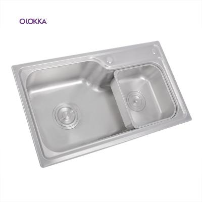 China Without Faucet Tiktok Red Kitchen Stainless Sink Taps Heater Faucet One Piece Hand-Made Kitchen Sink With Waste Drain Spain Fregaderos for sale