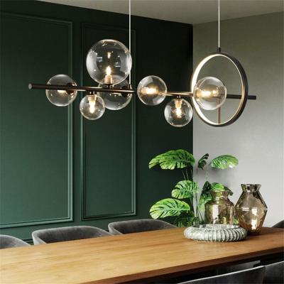 China Modern Novelty LED Chandelier Modern Chandelier Glass Ball Lamp Dining Room Bar Restaurant Pendant Light Hanging Cafe Decor Fixtures for sale