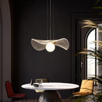 China Lisht Hat Lotus Modern Pendant Clear Acrylic Leaf Led Lamp Living Room Bedroom Restaurant Decor Nordic Hanging Fixture for sale