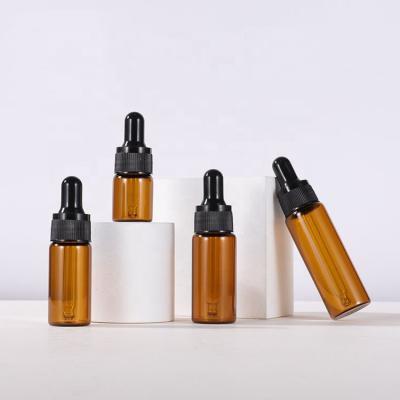 China 5ml 10ml 15ml 20ml Essential Oil Cosmetic Cosmetic Packaging Bottle Amber Glass Bottles for sale