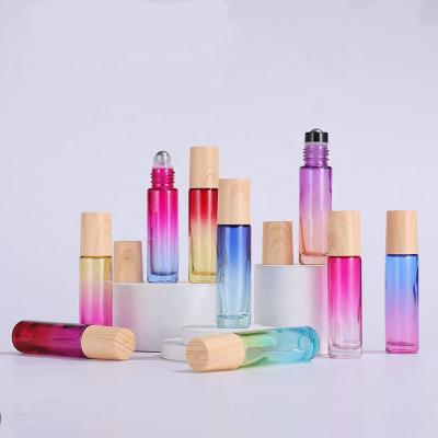 China Cosmetic Empty Thick Base 10ml Colorful Roller Glass Bottle Roll On Bottle Essential Oil Bottles for sale