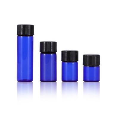 China Small 1ml 2ml 3ml 5ml Essential Oil Glass Perfume Bottle Cosmetic Empty Blue Refillable Sample Bottles for sale