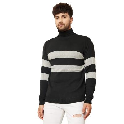 China Autumn Winter Custom Cotton Men's Basic Style Knitted Turtle Neck Plain Anti-wrinkle Knit Pullover Sweater For Men for sale